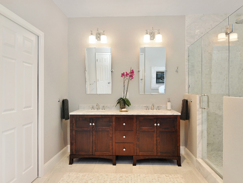 luxe-home-east-bay-selecting-the-right-cabinets-master-bath-double-vanity-basket-weave-floor-tile