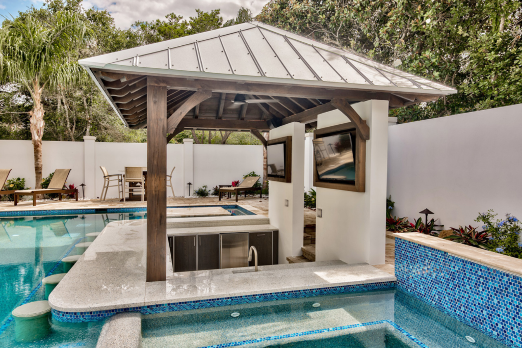 Luxe-Home-Douglah-Designs-Lafayette-CA-Outdoor-Entertaining-TV-Cabinets-Pool-Kitchen-Luxury-Modern-Backyard-Gathering