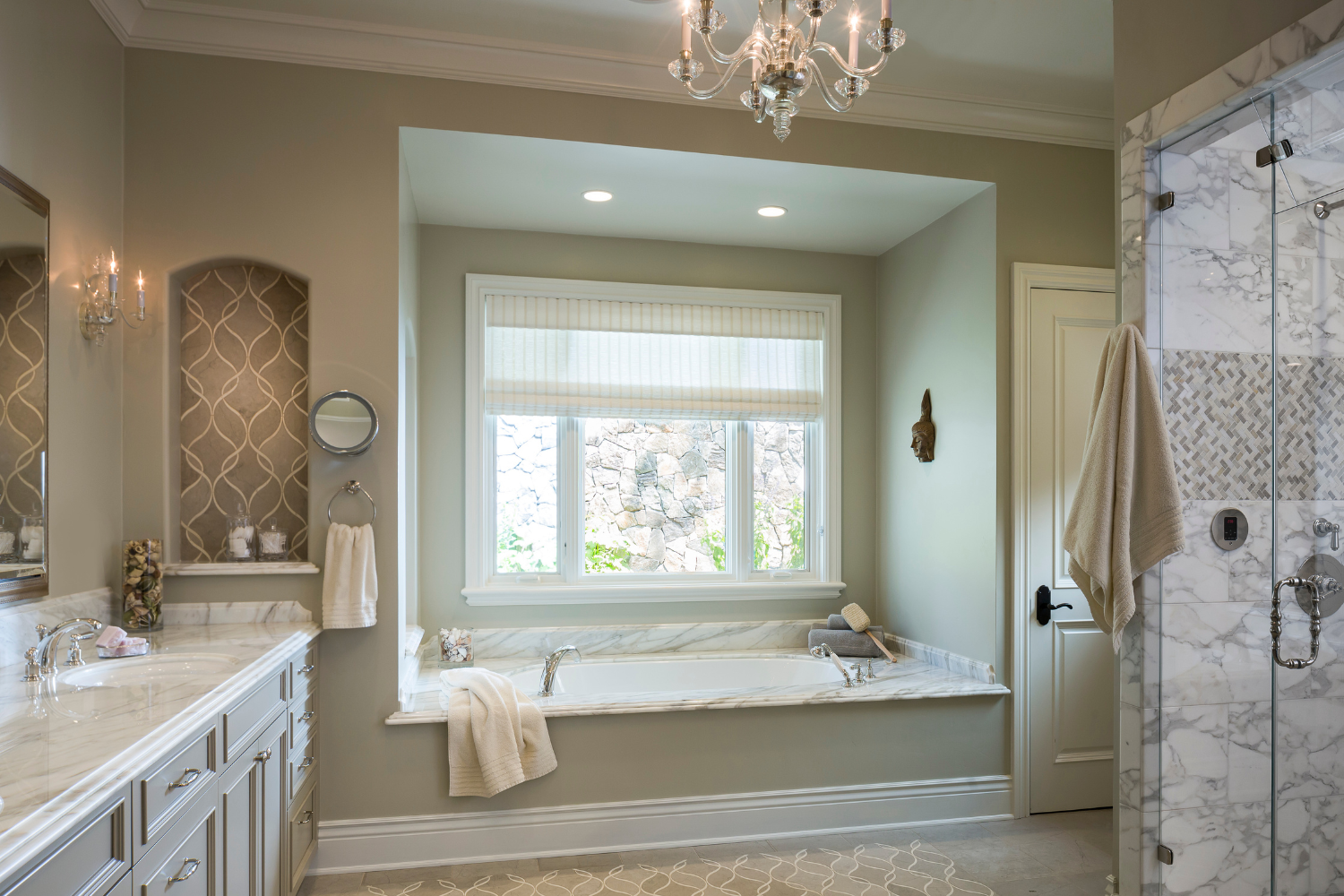 Lux-Home-Interior-Design-Showroom-Lafayette-Crystal-Chandelier-Master-Bath-Statement-Lighting